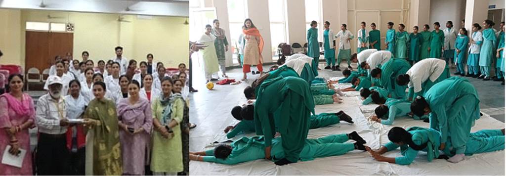 Training was given to nursing students on the occasion of National CPR Day